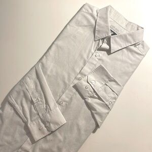 White and black dotted Long sleeve Button-down Dress shirt. Slim Fit Medium